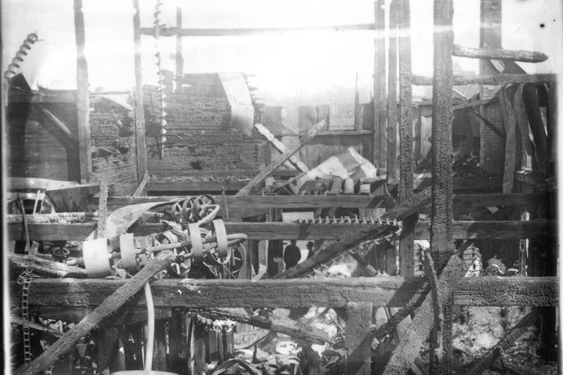 Flour mill interior after a fire